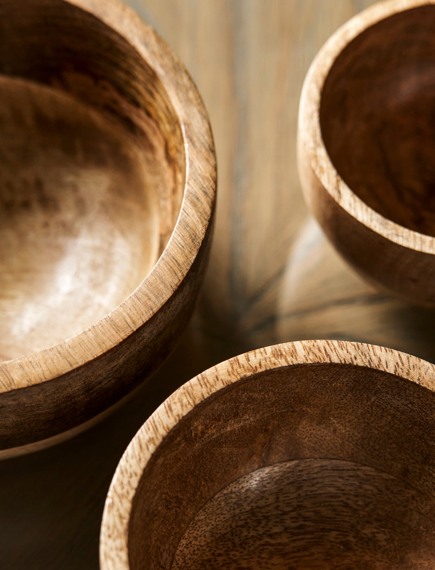 Midford skálar Mango Wood - Sett með þremur skálum
