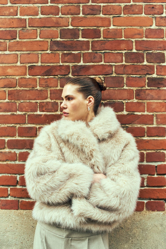 Cph Muse Loðjakki ljós