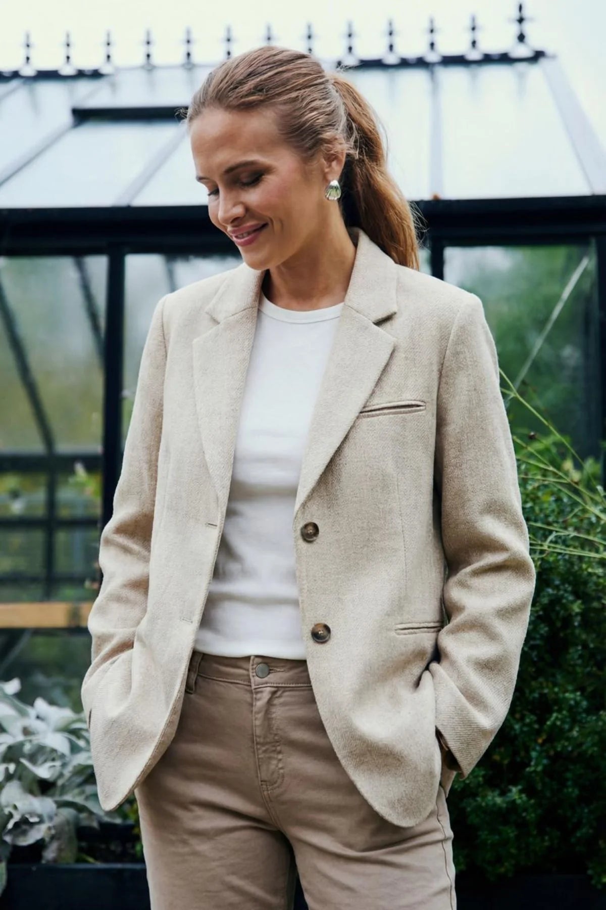 Lidya blazer beige melange - Freequent