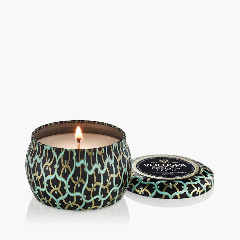 French Linen mini tin ilmkerti - Voluspa