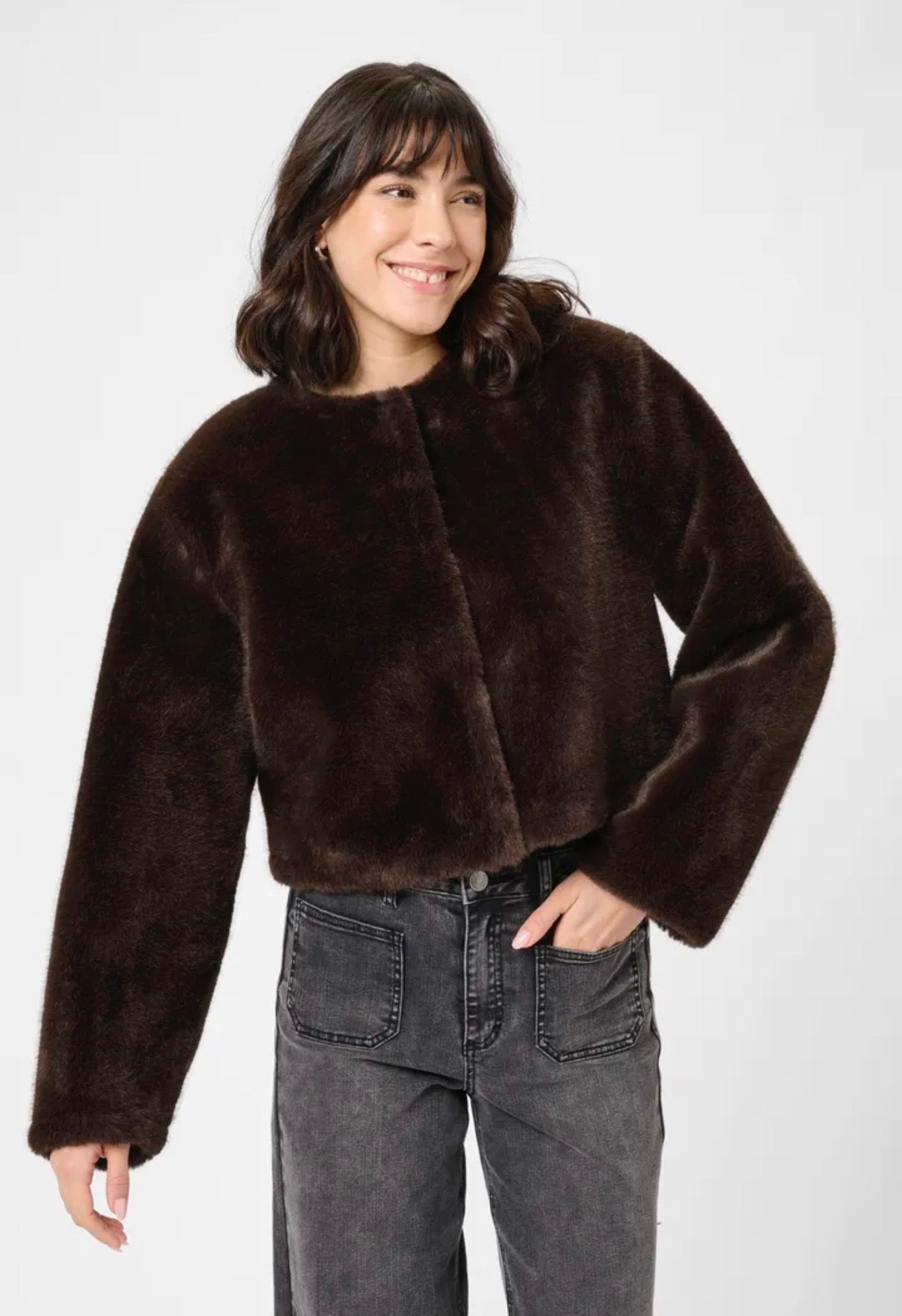 Jemmy loðjakki - Kaffe