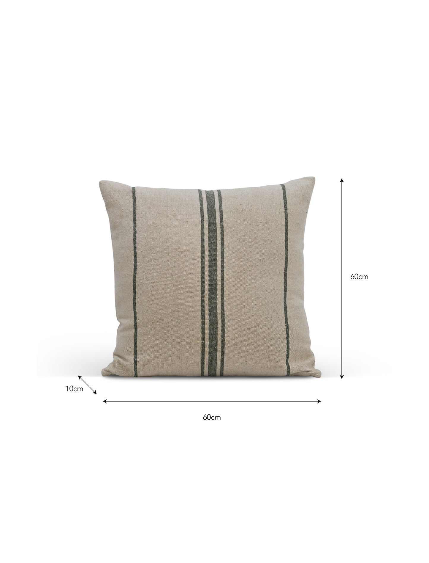 Windrush Stripe púði 60x60cm með fyllingu - Forest green