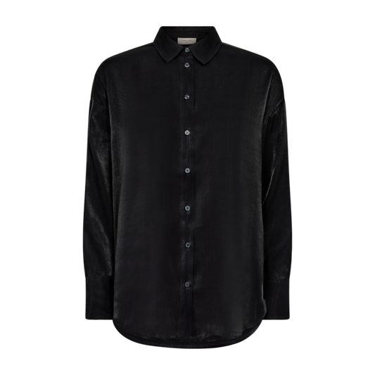 Naron blússa svört shimmer - Freequent BARA TIL Í S, M, L OG XL