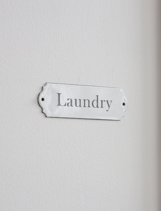 Laundry skil emilerað hvítt - Garden Trading