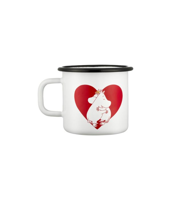Moomin enamel bolli 3,7 DL - Heart hvítur