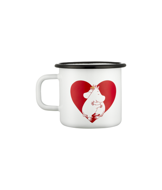 Moomin enamel bolli 3,7 DL - Heart hvítur
