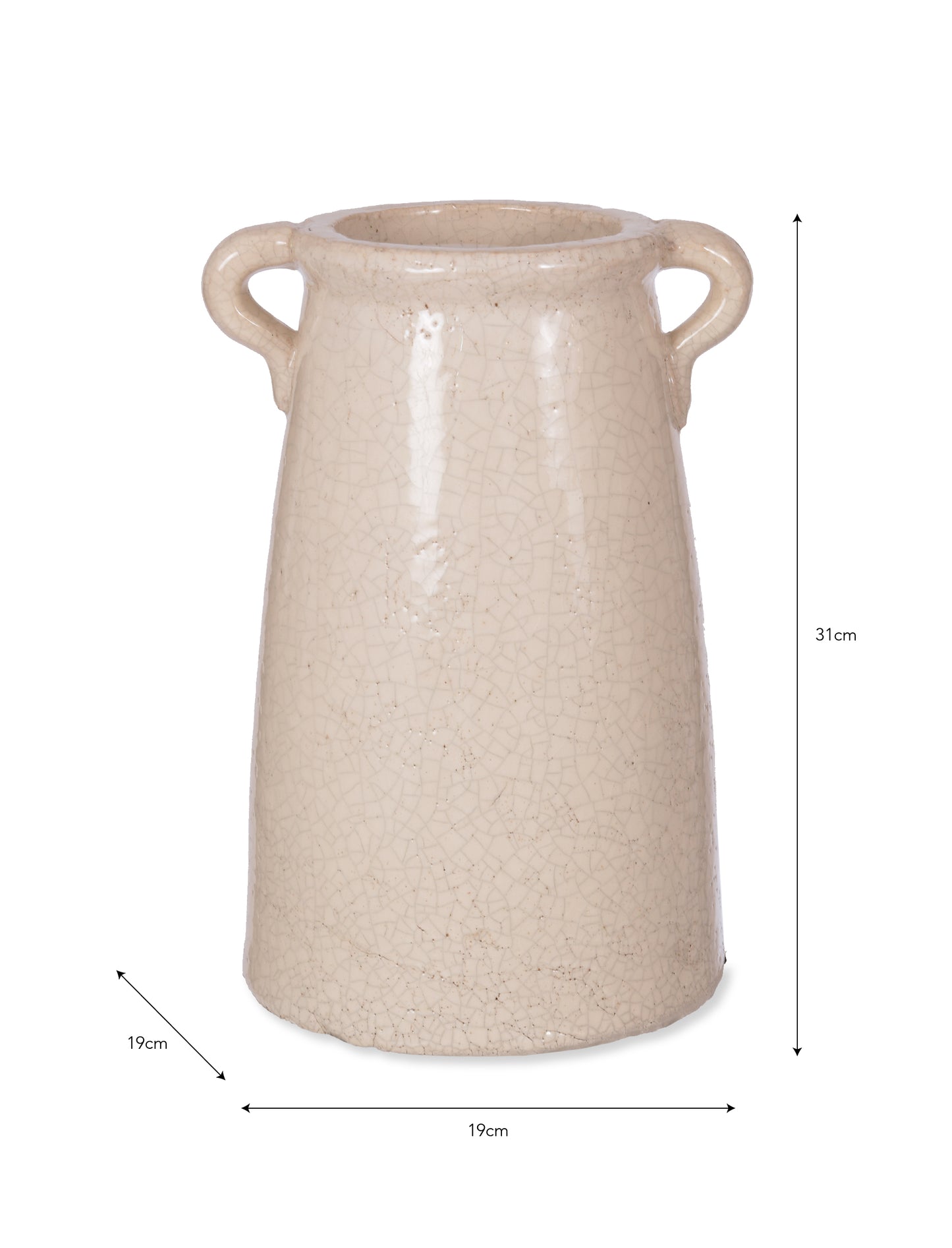 Ravello Vasi, Stoneware hvítur Large - Garden Trading