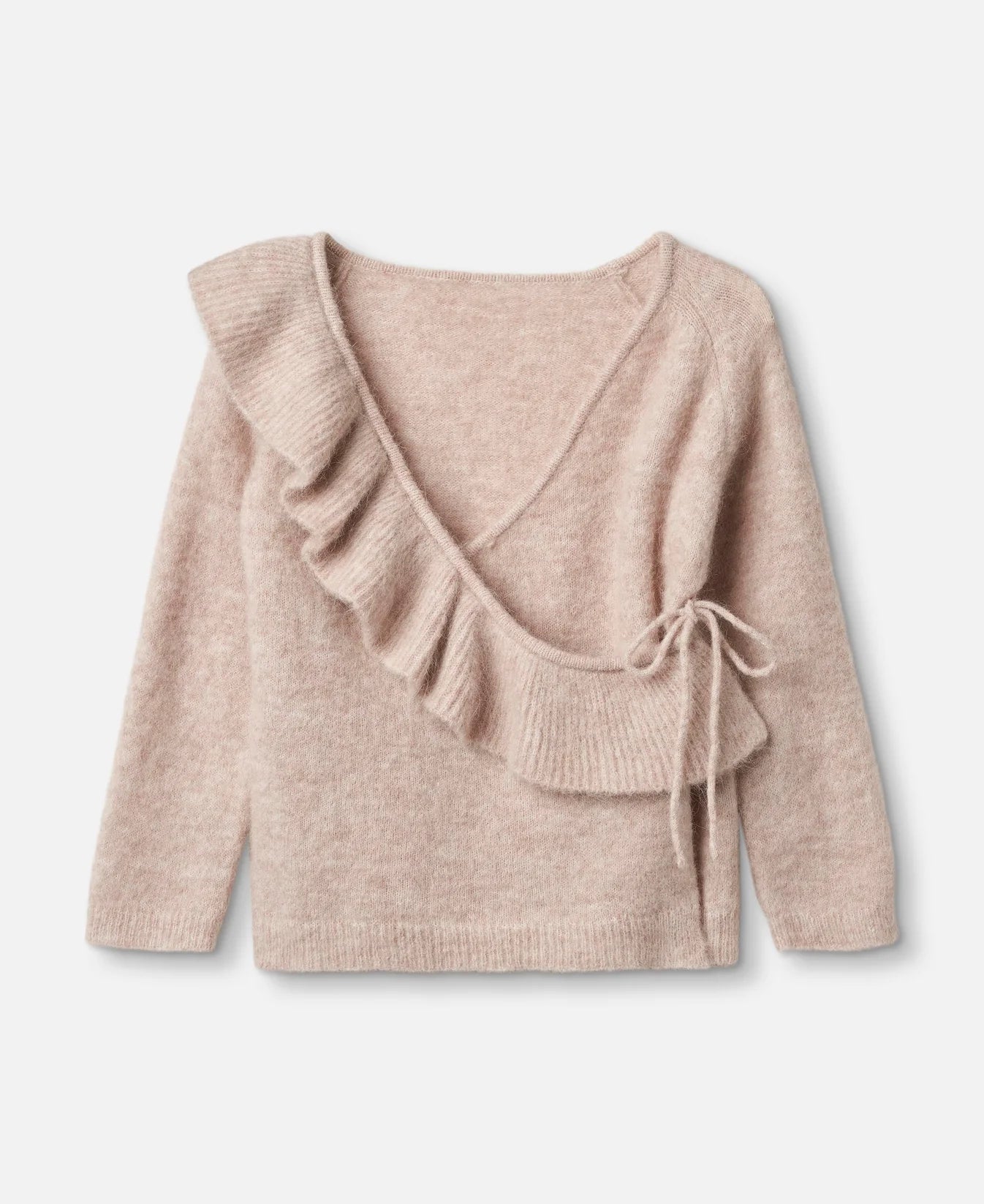 Ruffle cardigan peysa - peach lit