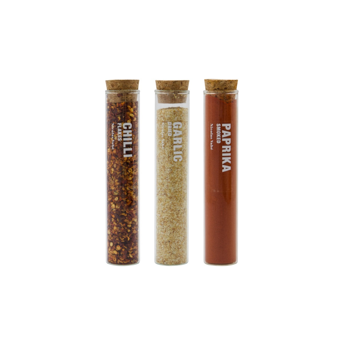 3 Krydd staukar saman í pakka – Garlic, smoked paprika og Chilli flakes