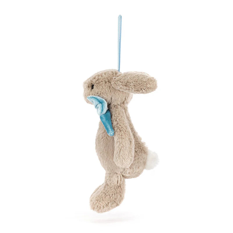 Kanína með bláa slaufu til að hengja - Jellycat