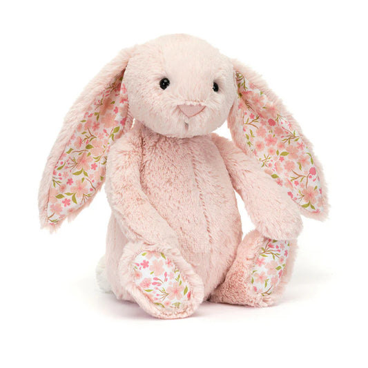 Kanína medium bleik m/blóma eyru - Jellycat