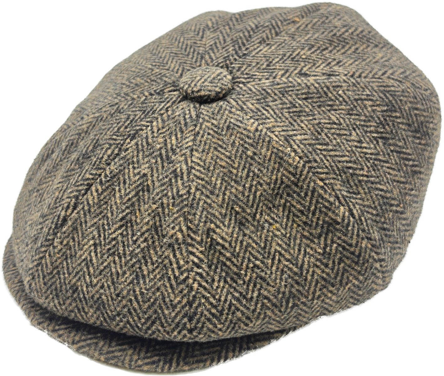 Classic Herringbone Newsboy Cap brúnn