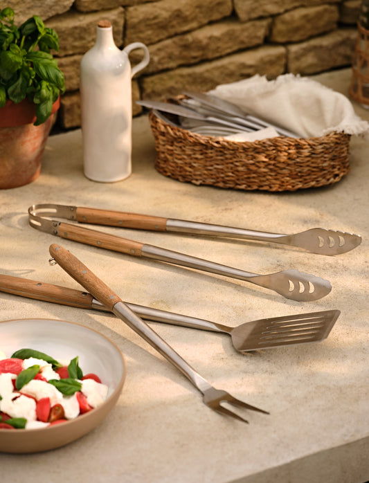 Grillsett - Stainless Steel & Oak Wood - Garden Trading