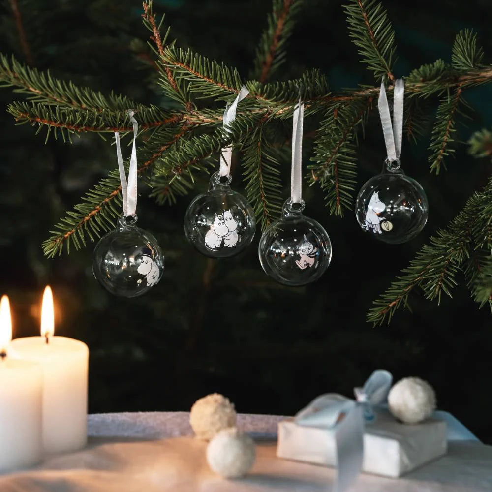 Jólakúlusett 4 stk - 5 cm Let it snow