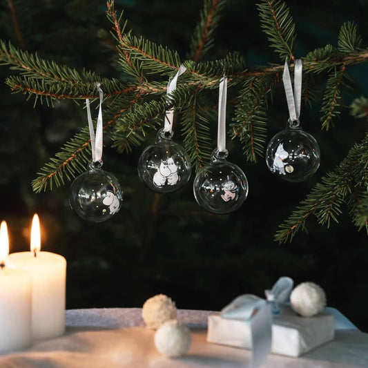 Jólakúlusett 4 stk - 5 cm Let it snow