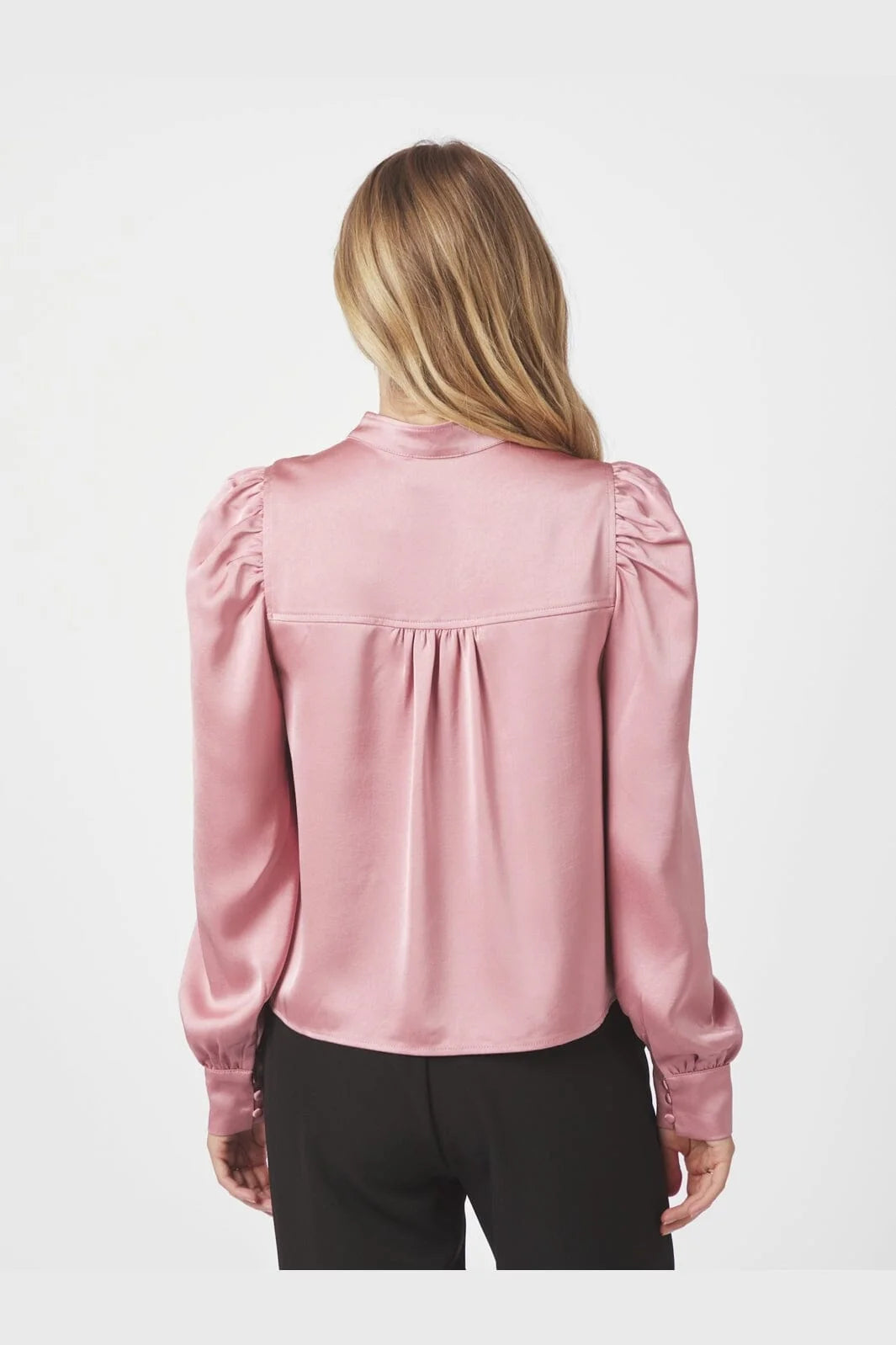 Rosslyn satin blússa bleik - Neo Noir