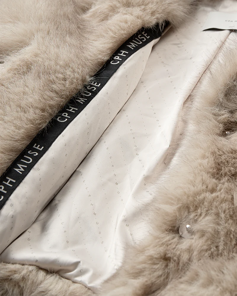 Cph Muse Loðjakki ljós