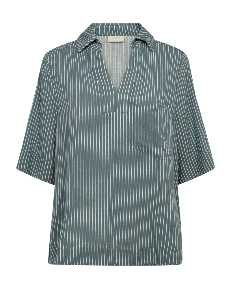 Sava skyrta græn röndótt - Freequent