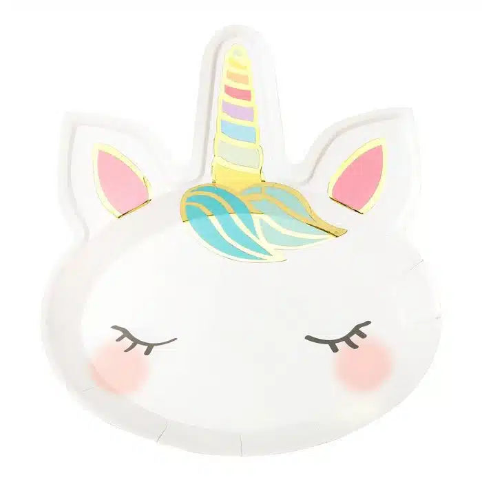 Pappadiskar 8 stk. Einhyrninga